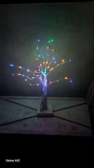 Alberello luci led multicolor rami bianchi