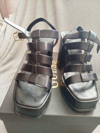 Sandalias Tacón Alto Negro 12cm