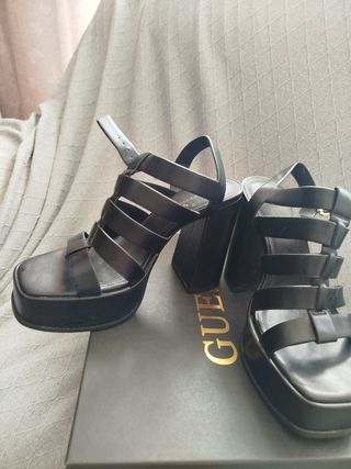 Sandalias Tacón Alto Negro 12cm