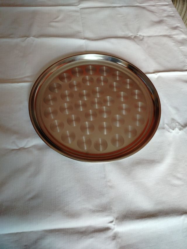 Bandeja Sin Estrenar Redonda Metálica 35cm