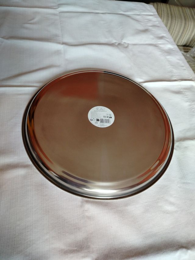 Bandeja Sin Estrenar Redonda Metálica 35cm