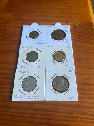 Lote 6 monedas de distintos países