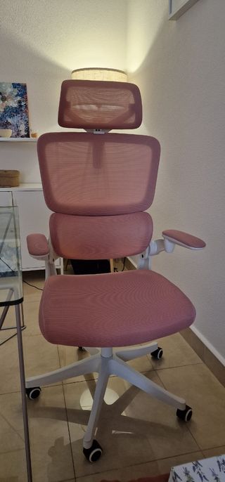 Silla de oficina rosa 62x58x133 cm