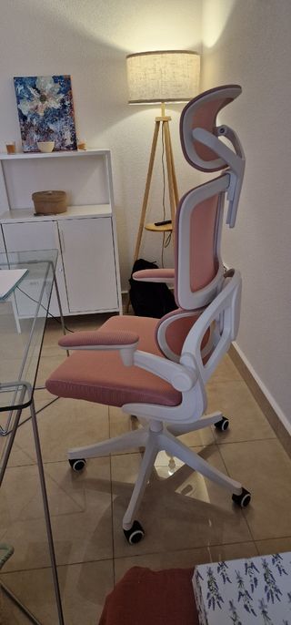 Silla de oficina rosa 62x58x133 cm