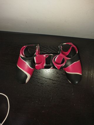 Funda Mando PS4 Diseño Rayas Rosa y Negro