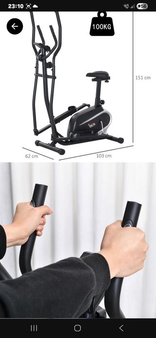 Bicicleta Elíptica HOMCOM 2 en 1