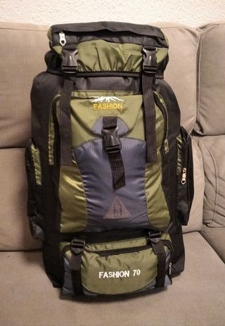 Mochila 70L Gran Capacidad Negra y Verde