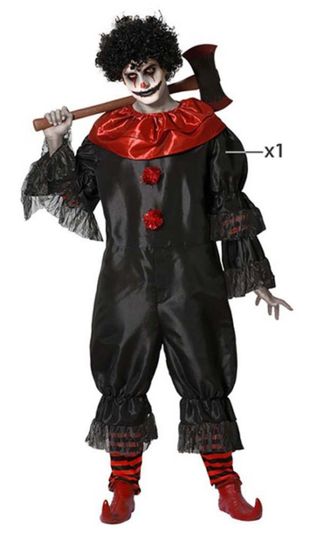 Disfraz Chico Halloween Payaso Negro y Rojo