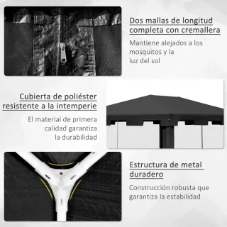  Gazebo da esterno 4x3 m con 4 zanzariere  
