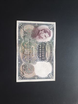 BILLETE DE 50 PESETAS DE 1931
