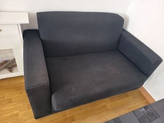 Sofá de 2 plazas de tela negro