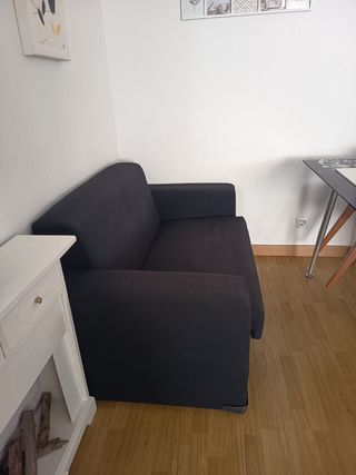 Sofá de 2 plazas de tela negro