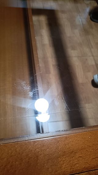 Mesa Centro Elevable Madera y Cristal