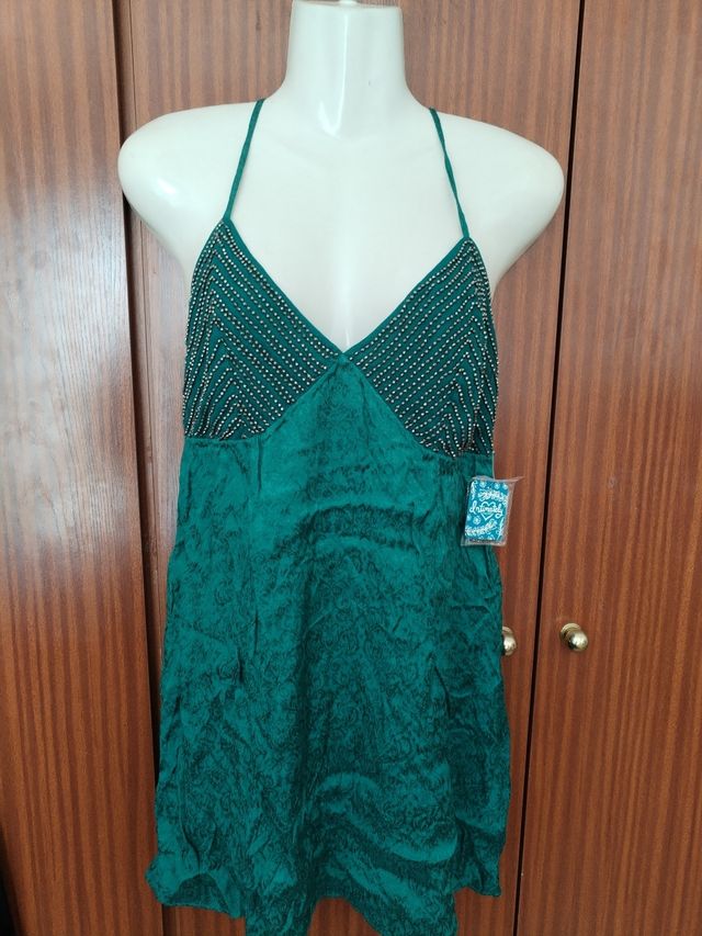 VESTIDO PEDRERÍA, Talla M, NUEVO