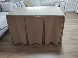 Mesa Camilla Completa Madera cristal y Tela