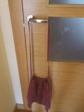 Bolso de piel ante con flecos