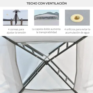 Gazebo da giardino 3x3m - Grigio