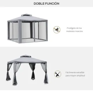 Gazebo da giardino 3x3m - Grigio