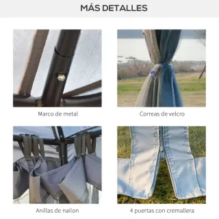 Gazebo da giardino 3x3m - Grigio