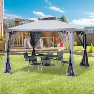 Gazebo da giardino 3x3m - Grigio