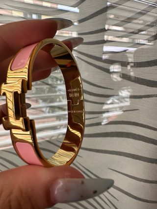 Bracciale Rosa con logo Oro