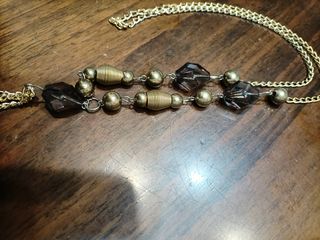 Collana donna oro e marrone