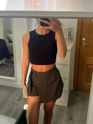 Falda pantalón verde militar