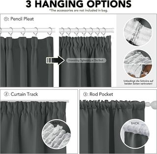 Tende oscuranti Deconovo 140* 175 cm grigie