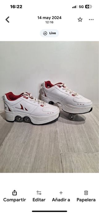 Zapatillas con ruedas abatibles.