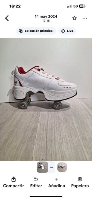 Zapatillas con ruedas abatibles.