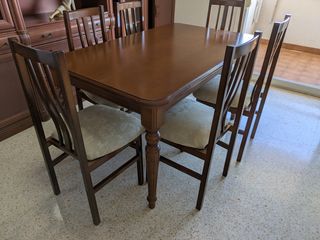 Mesa comedor extensible con 6 sillas
