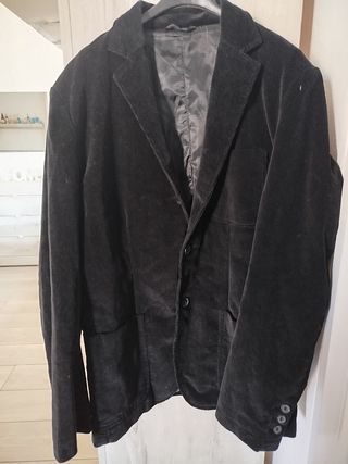 Giacca uomo velluto a costine nera