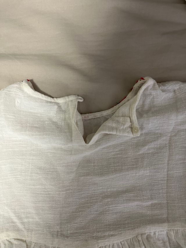 Blusa Zara Niña Blanca Bordada