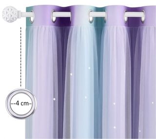 Cortinas Dobles Aislantes con Estrellas Huecas