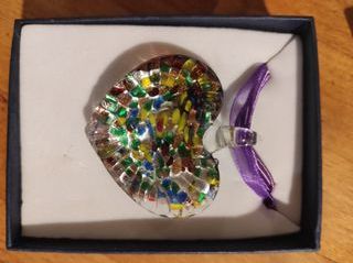 Colgante Corazón Vidrio Multicolor