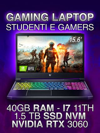 Laptop Gaming 40GB RAM I7 RTX 3060