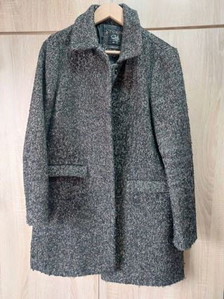 Abrigo paño C&A Tweed Gris 