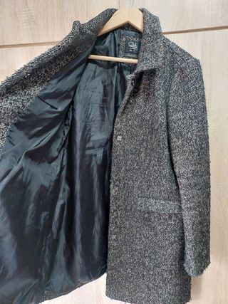 Abrigo paño C&A Tweed Gris 
