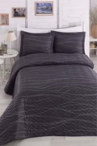 Juego Colcha Gris Antracita