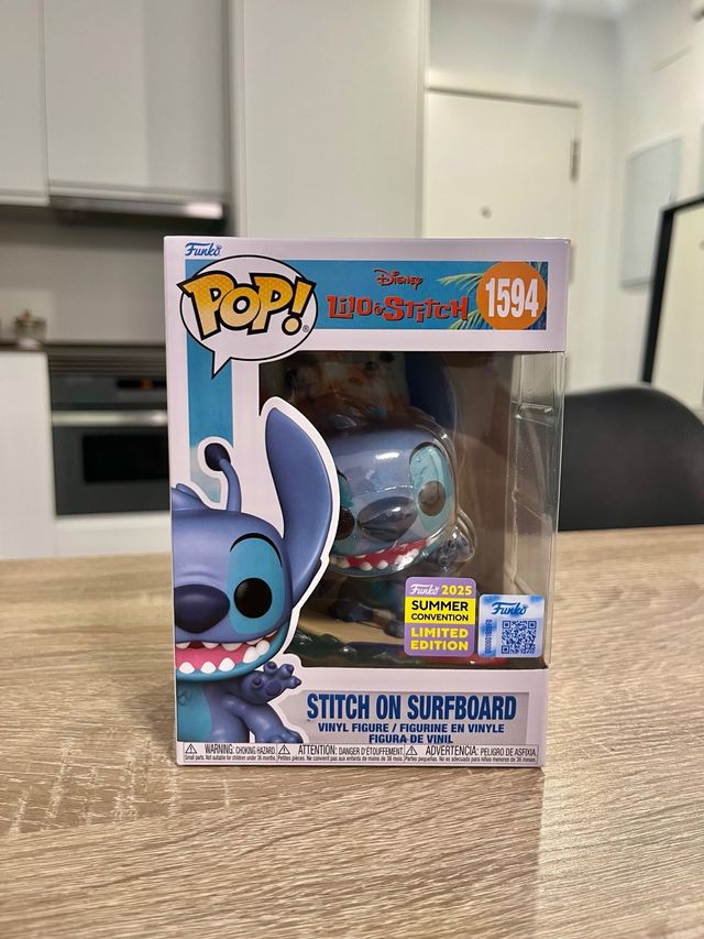 Funko Pop Stitch on Surfboard n°1594