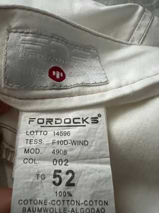 Pantaloni bianchi uomo FORDOCKS taglia 52