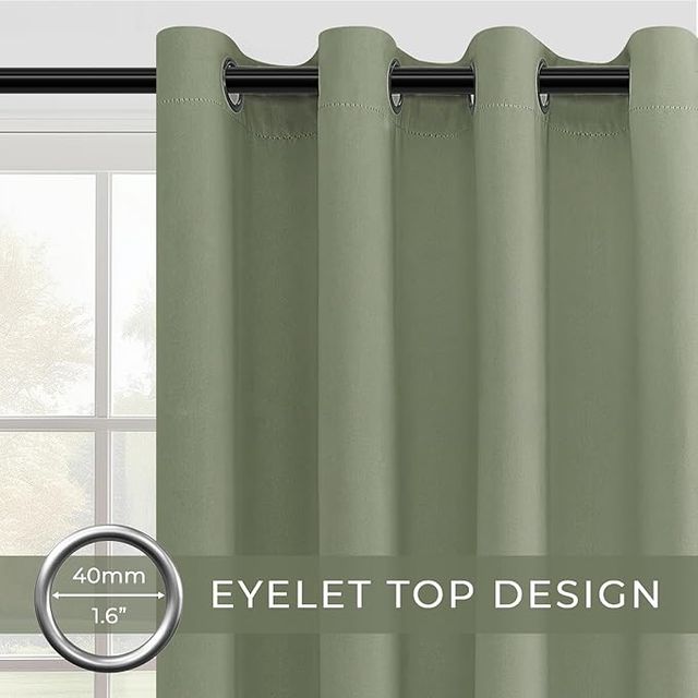 Cortinas Opacas Térmicas 2*140x145cm Verde