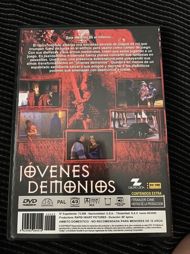 DVD Jóvenes Demonios (Terror)