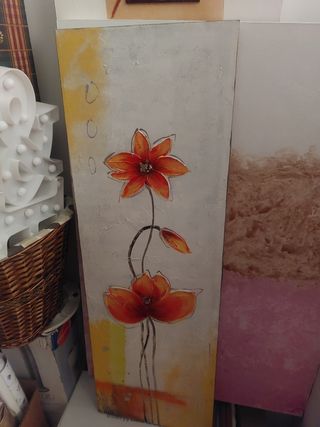 Cuadro Decorativo Flor Naranja y Amarilla