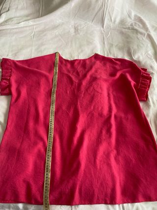 Blusa mujer rosa  con encaje