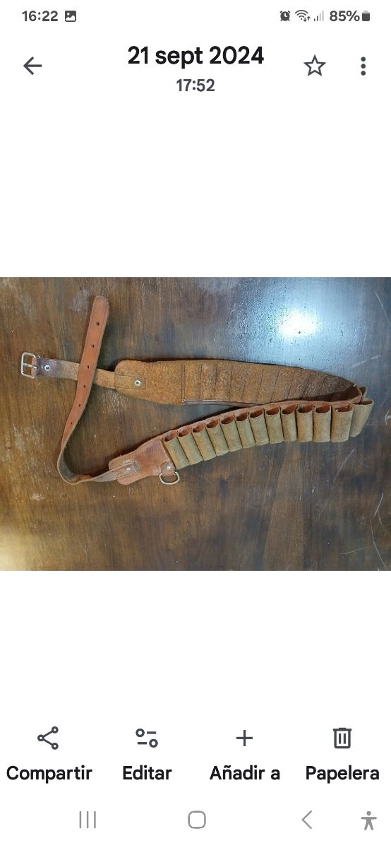 Cinturón porta cartuchos de cuero