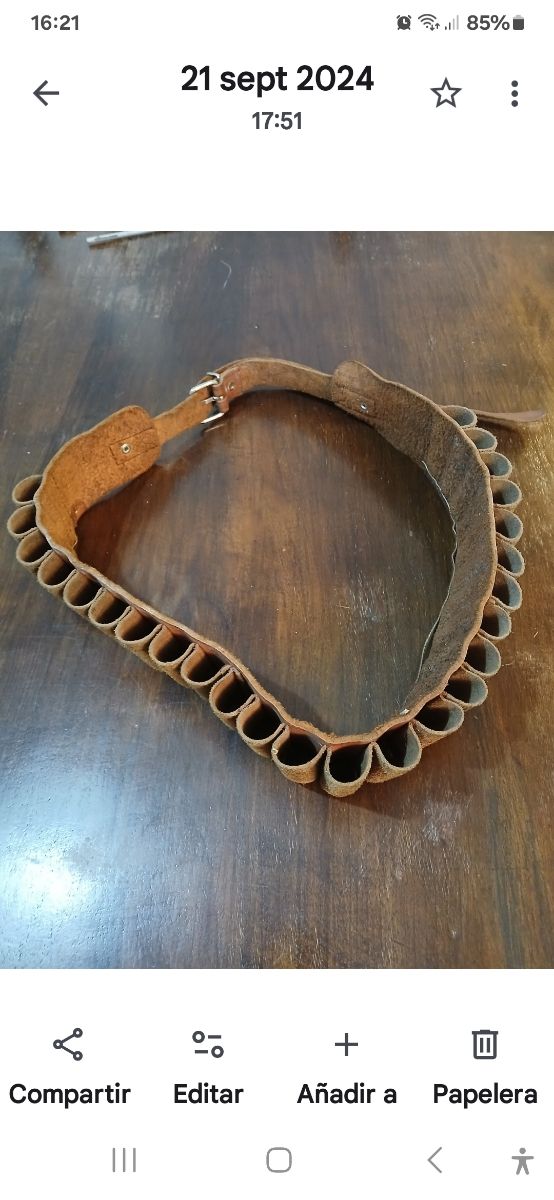 Cinturón porta cartuchos de cuero