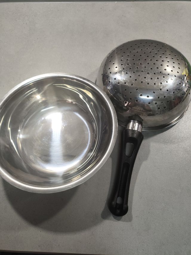 Cuenco y colador acero inoxidable