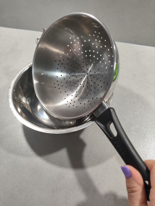 Cuenco y colador acero inoxidable