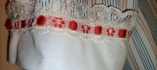 Camicia da notte pizzo/righe vintage